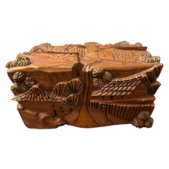 Vintage Honduran Handmade Wooden Decorative Chest Box 10" - Picture 6 of 11